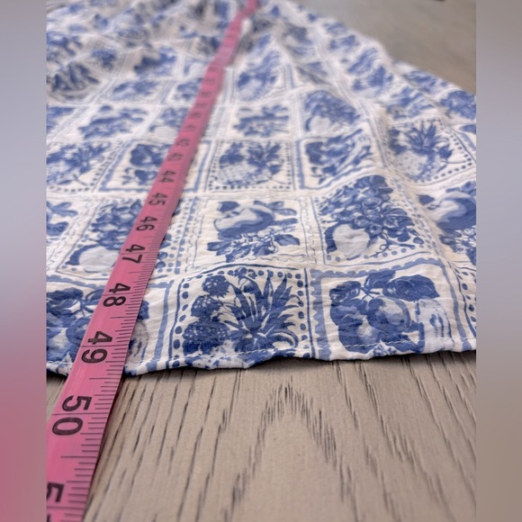 Abercrombie & Fitch Blue & White Smocked Tie-Front Maxi Dress Size XSP - Picture 16 of 16